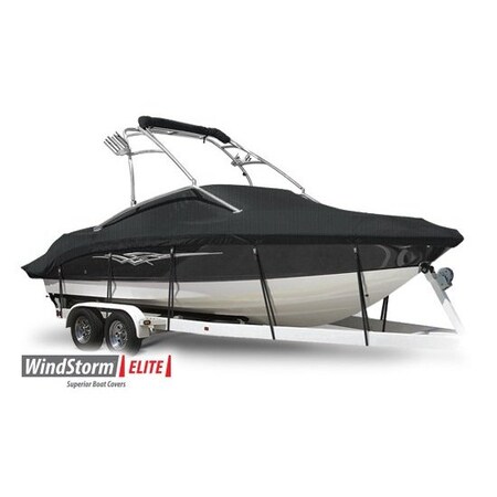 Eevelle Boat Cover DECK BOAT Ski Tower, Outboard Fits 22ft 6in L up to 102in W Charcoal SFDKSK22102B-CHL